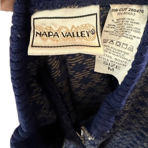 Napa Valley Blue Zip Cardigan Sweater‎ - Picture 5 of 5